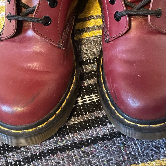 Dr. Martens Burgundy Lace Up Boots - Picture 6 of 14